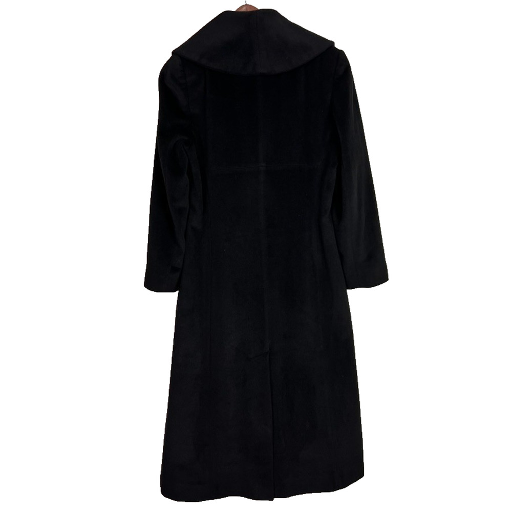 Sachi Collection Overcoat Women's Size 8 Black Wool Blend Double Breasted - Picture 4 of 15